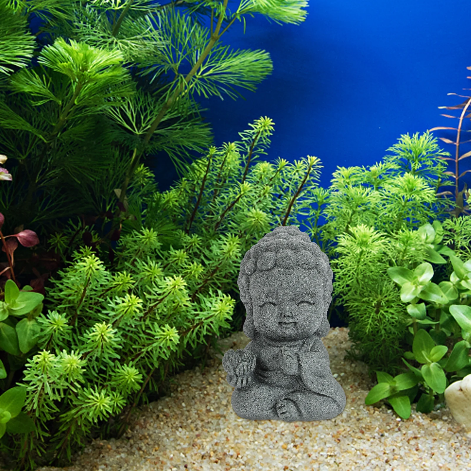 

Beautiful Aquarium Buddha Statue Small Buddha Sculpture Fish Tank Decoration Peaceful Underwater World Garden Adornment