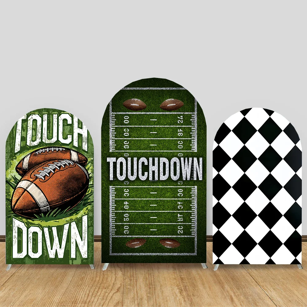 

American Rugby theme Arch Backdrop Cover Boy Birthday Party Decor Arched Wall Sports Field Photo Background 2-Sided Banner