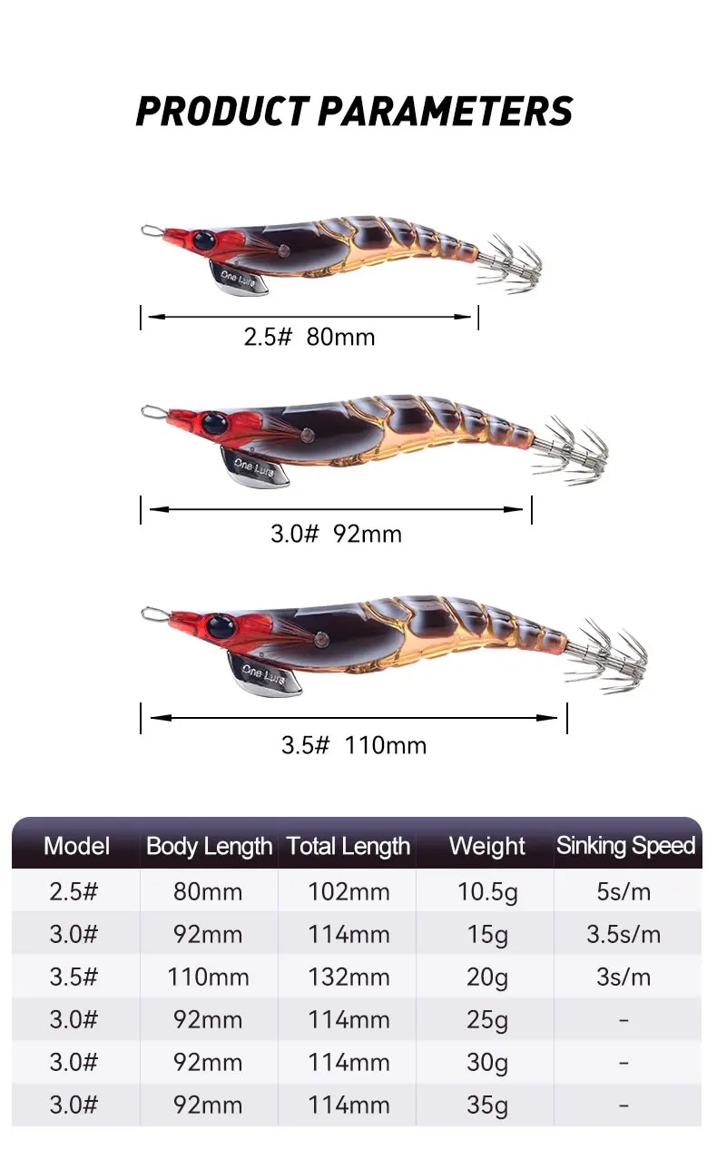 Kingdom Egi Squid Bait Artificial Jigging Lures Slow Sinking Squid Hooks Sea Fishing Octopus Cuttlefish Luminous Tackle Lure
