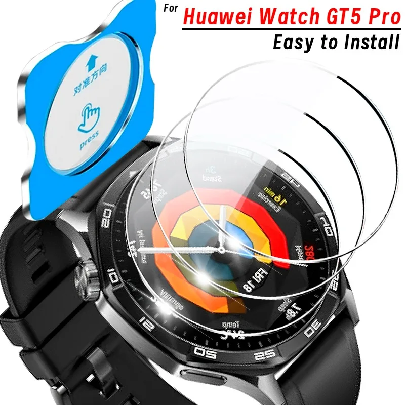 3-1Pcs Tempered Glass For Huawei Watch GT5 Pro 46MM 42MM One-Click Easy Install Tool Screen Protector For Huawei Watch GT5 Glass