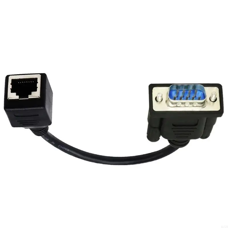 H37B RJ45 a RS232 DB9 9pin Port Masculino a RJ45 Cat5 Cat5 Ethernets Ethernets Extender adaptadores Cable
