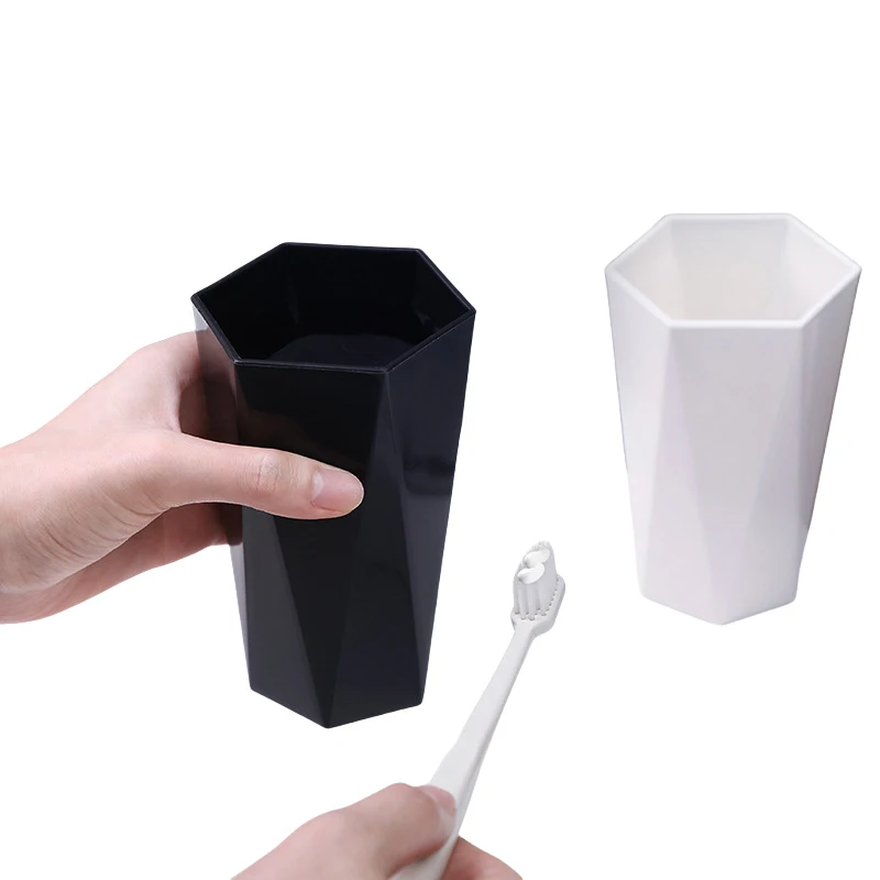 Home DSiamond-shaped Washing Cup Couples With Handles Brushing Teeth Cup Fashion Simple Creative Plastic Mouthwash Cup