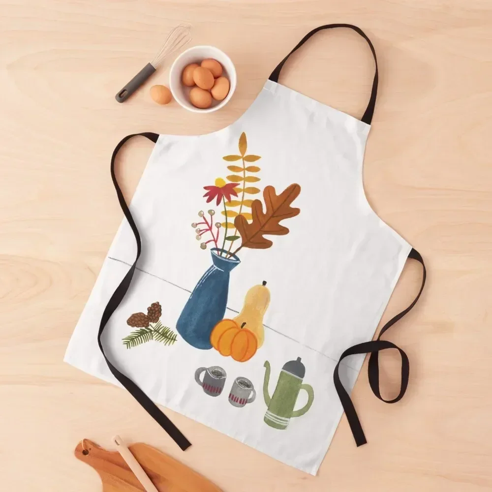 

Sweater weather still life illustration Apron Kids for home useful pieces For Girl Kitchen For Men Apron