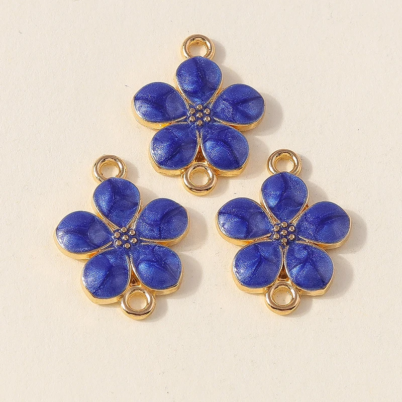 20 Stück modische, bunte Emaille-Blumen-Anhänger, Verbinder für die Schmuckherstellung, DIY-Halsketten, Armbänder, handgefertigtes Kunsthandwerk, Zubehör – Detail 10