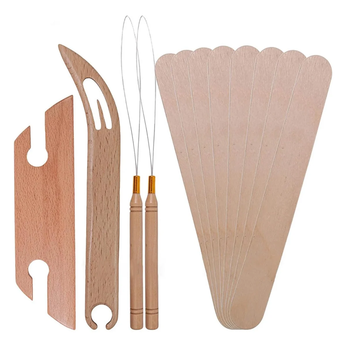 New Inkle Weaving Shuttles Set Multifunctional Weaving Tool Practical Needle Threader for Weaving Enthusiasts Craft Lovers