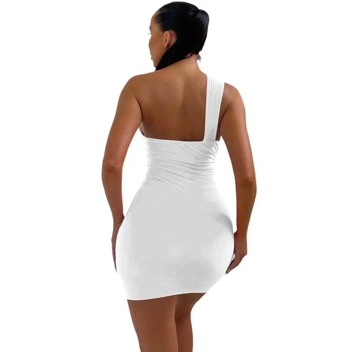 Sexy évider jupe portefeuille Dr simple oule plissée été Dr col incliné trajet Sle taille moyenne t-shirt acétate...