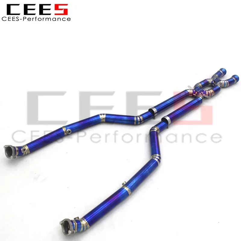 

cees X Pipe Blue Exhaust for BMW M3 E90 E92 E93 Performance Front Middle Racing Upgrade Exhaust Pipe Assembly System