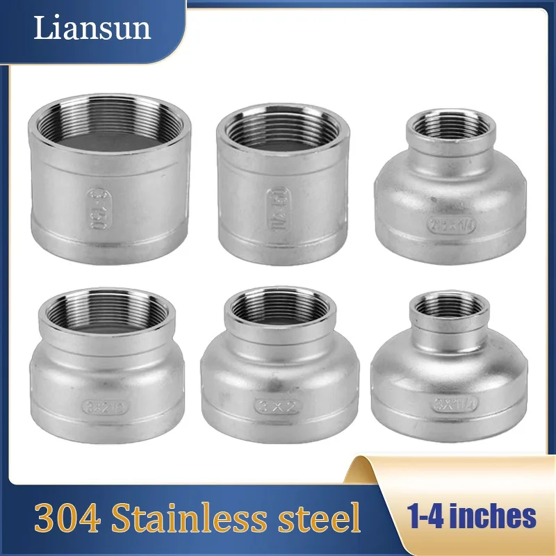 

304 Stainless Steel Internal Thread Direct Transition Reducer Pipe Adapter 1.2/1.5/2/2.5/3/4 Inch Water Pipe Reducer