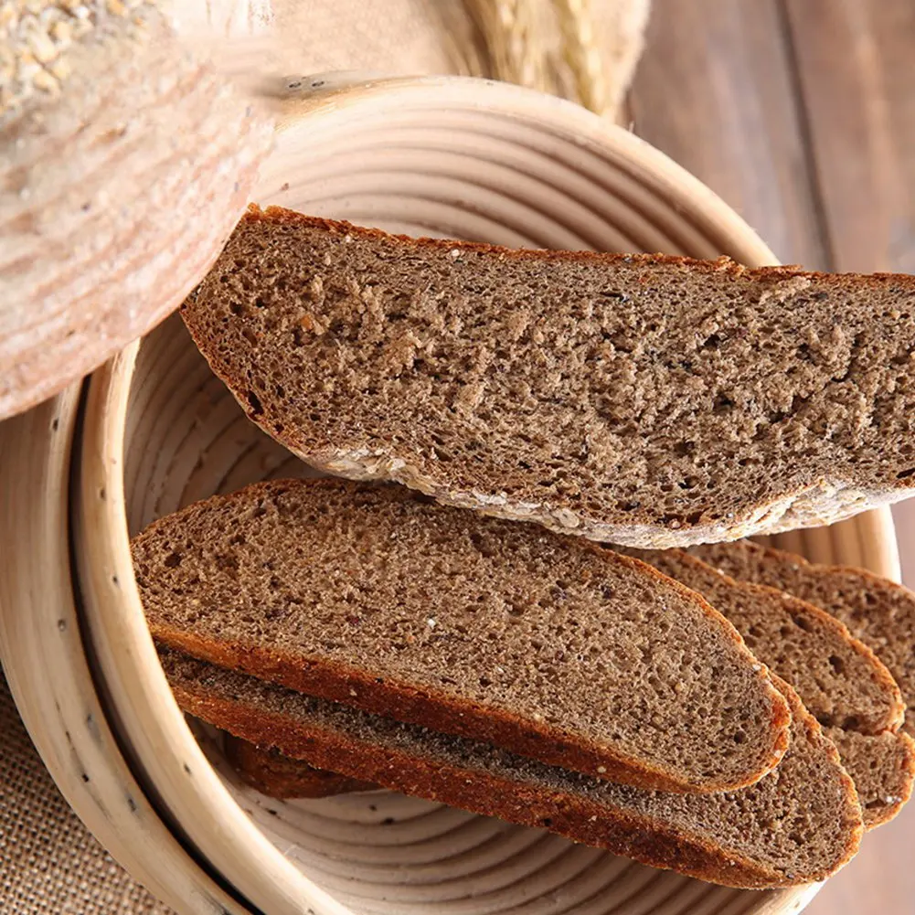 【استيقاظ】سلة تدقيق خبز الروطان الطبيعية المستديرة الروطان الخوص العجين التخمير العجين المخمر سلة الخبز Banneton