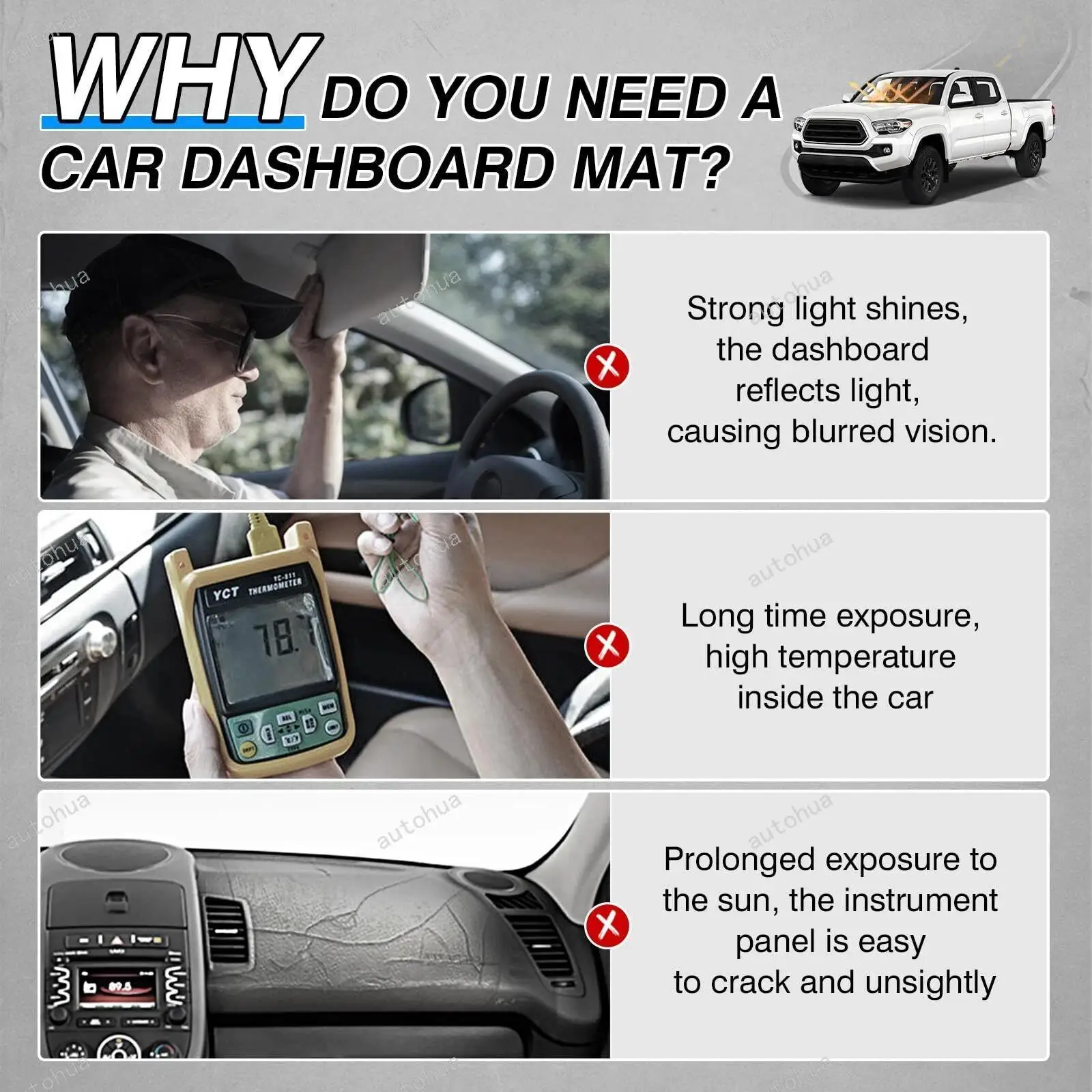 المضادة للأشعة فوق البنفسجية داش حصيرة ظلة السجاد لكرايسلر 300 300C 2011-2022 عدم الانزلاق لوحة القيادة غطاء مراتب مضاد للماء عالي الجودة حماية السيارة الداخلية