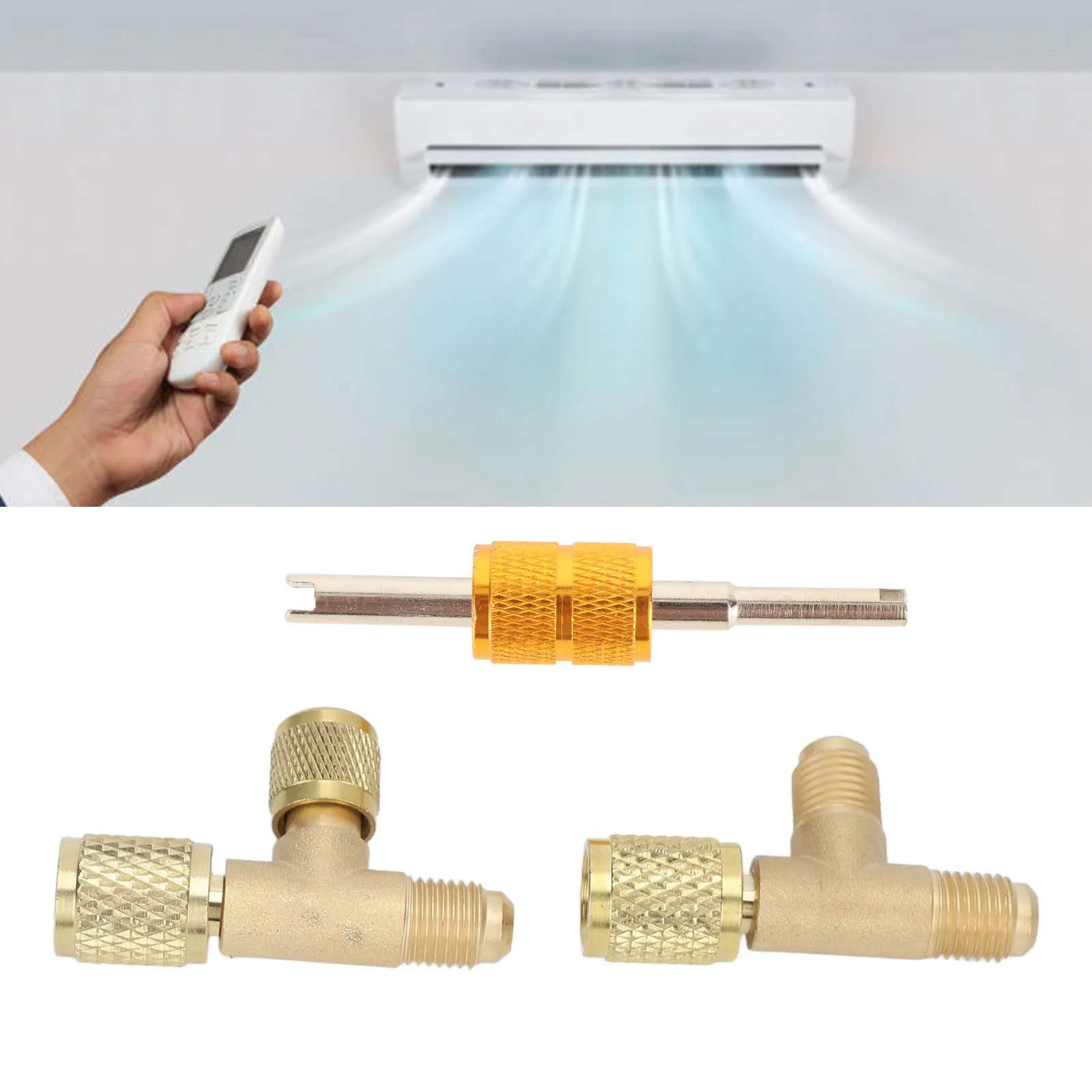 Quick Coupler Access Tee 1/4SAE Interface Better Fluoride Effect Brass Tee Adapter Strong Sealing for