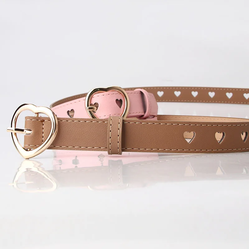 New Type of Perforated Love Hollow Belt for Women's Versatile Sweet Girls' Woolen Dress Decoration Belt Waistband