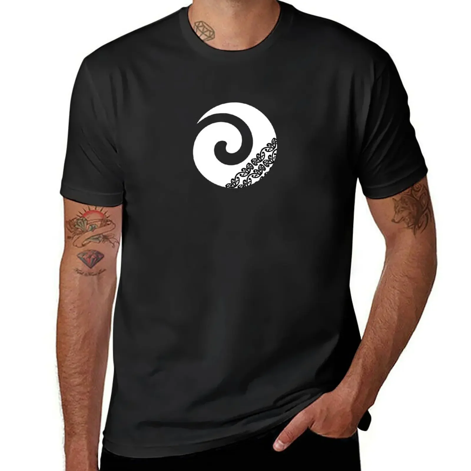 Maori Koru New Beginnings Icon White T-Shirt anime plus size clothes workout shirts for men