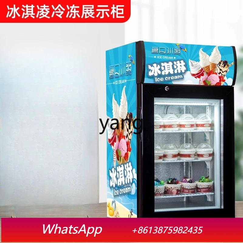 LHM  Ice Cream Display Cabinet Vertical Mini Small Glass Door Refrigerated Refrigerator Commercial Lotus Freezer