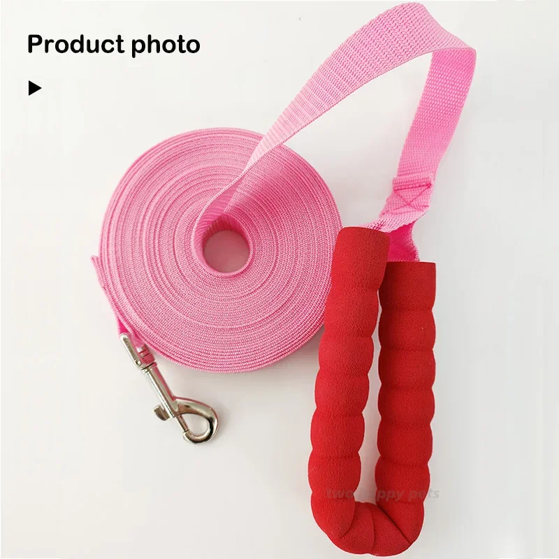 Sponge Handle Long Dog Leash 6M 9M 10M 12M 15M 20M Medium Large Big Pet Ourdoor Training Lead Rope 6 9 10 12 15 20 M Meters Line