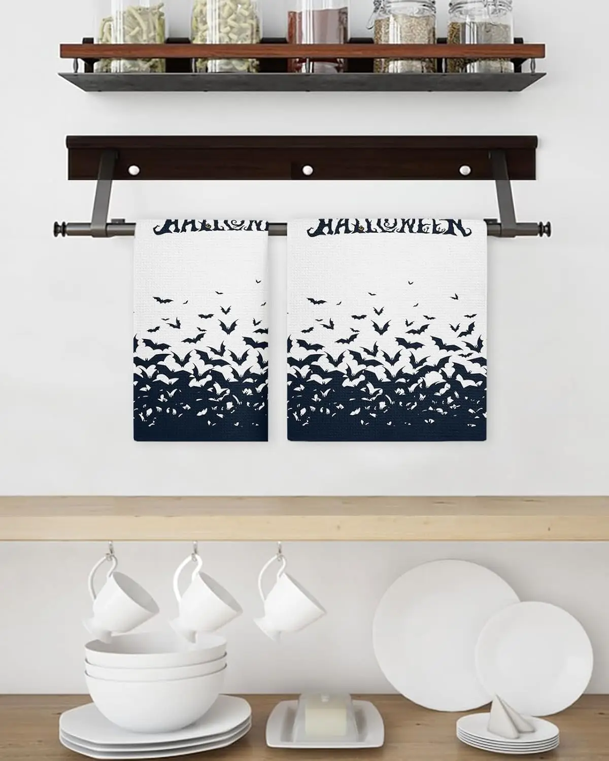 

Хэллоуин Летучие Мыши Тыква Гримаса Сова Набор кухонных полотенец Чистящие средства Впитывающее кухонное полотенце для посуды Украшения для дома