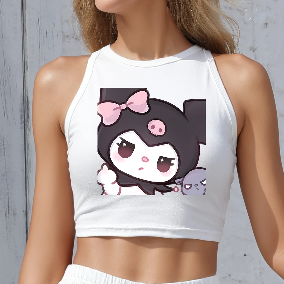 

TOPS WOMAN off shoulder crop top summer womens KUROMI style kawaii outfit