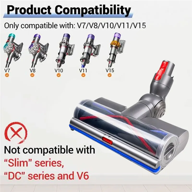 رأس فرشاة مضادة للتشابك عزم دوران عالي لموديلات DysonV8 V7 V11 V15 V10 مرفق مع ملحقات مكنسة كهربائية ممتازة قابلة للتعديل #2