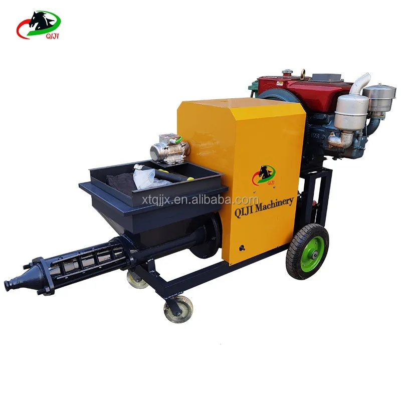 12HP Di esel Power Plaster Spray Machine Wall Cement Mortar Spraying Grouting Machine with Stator and Rotor