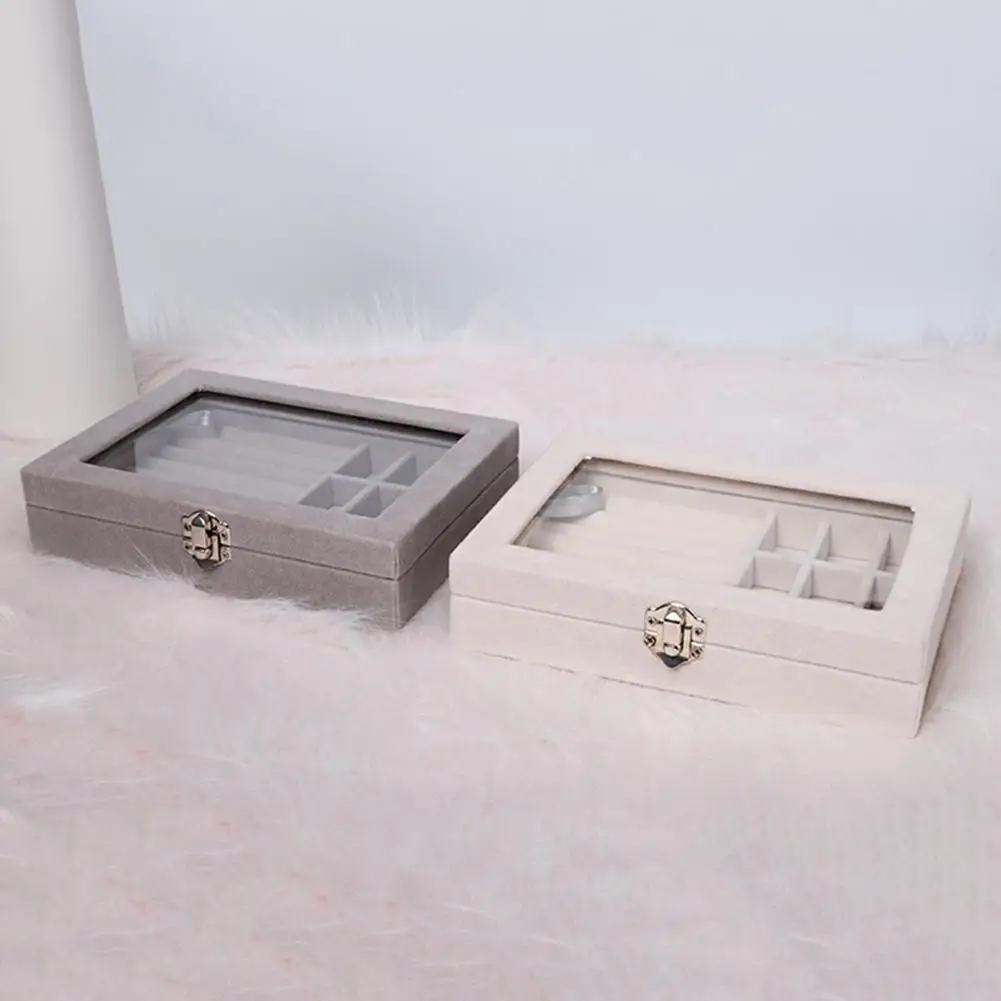 Pretty Jewelry Case  Transparent Visible Wear Resistant Jewelry Box  Bracelet Ear Studs Necklace Jewelry Box