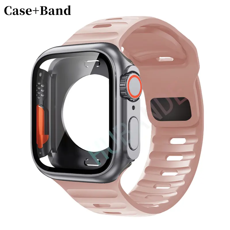 Silicone Strap For Apple Watch 44mm 45mm 41mm 40mm Bracelet + Screen Protectores Change to Ultra For iWatch Series 9 8 7 SE 6 5 - Image 34