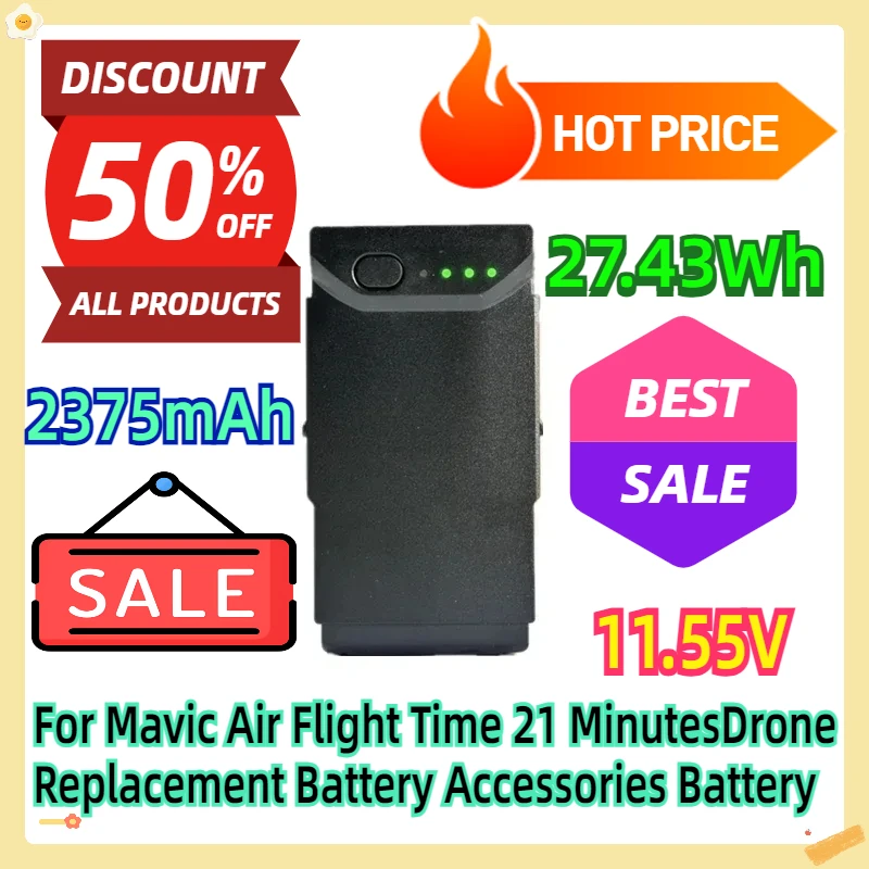 For Mavic Air 11.55V Flight Time 21 MinutesDrone Replacement Battery Accessories 2375mAh Battery