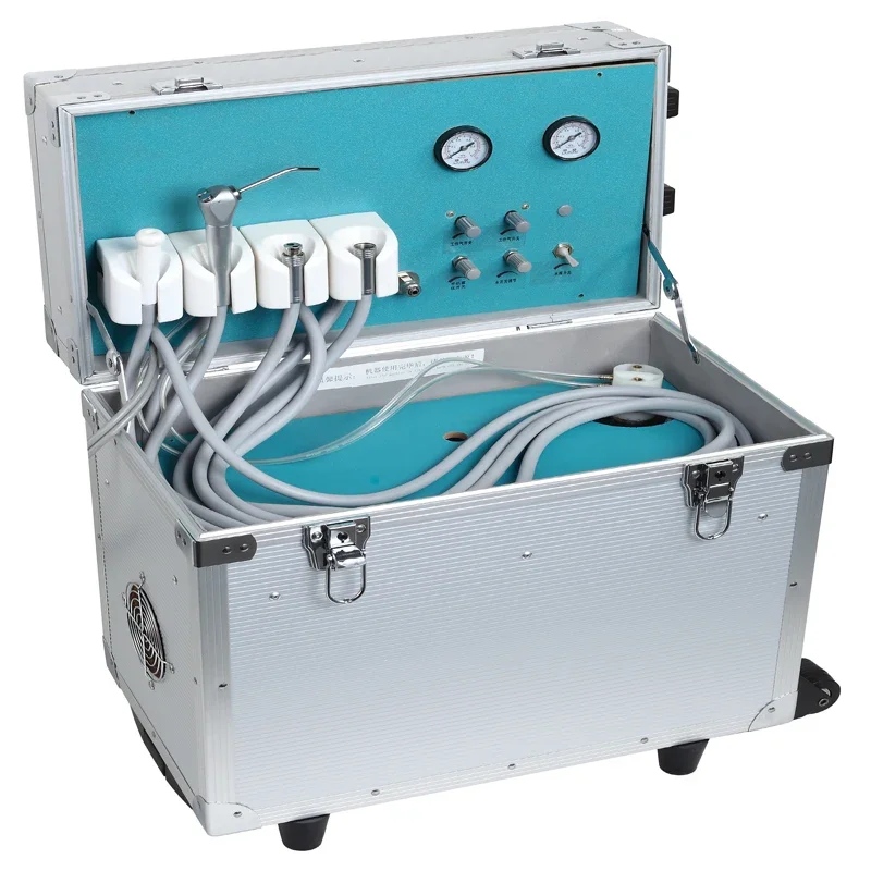 Portable den tal Equipment Curing Therapy Machine Mobile Turbine Unit Air Compressor Suction System Turbine den tal Lab