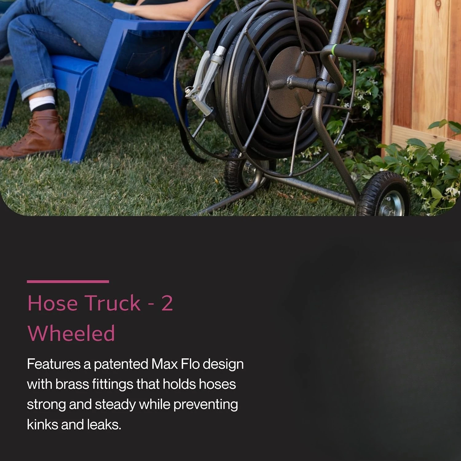 Heavy Duty Metal Rolling Garden Hose Reel Cart Wheeled Water Hose Carrier Holds 200 Foot Hose Outdoor Water Storage Organizer for Lawn Yard Garden