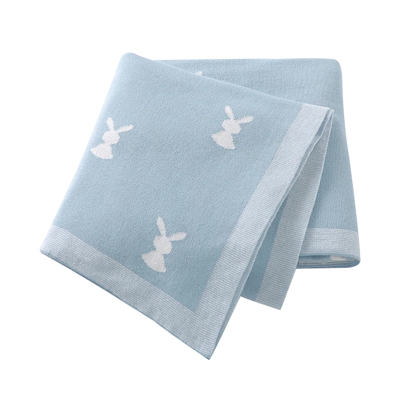 Neugeborenen Baby Decken Ostern Kaninchen Gestrickte Infant Jungen Mädchen Baumwolle Monat Swaddle Wrap Kinderwagen Bettwäsche Schlafen Abdeckung 100*80 cm