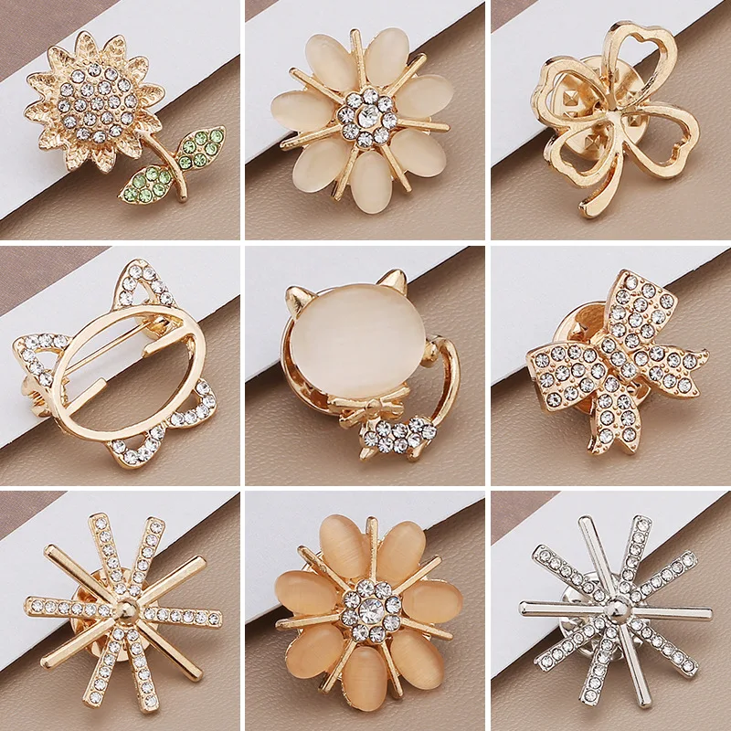 

10pc Non sewn button, detachable and reusable button, diverse styles, anti slip brooch, high-end bow clip