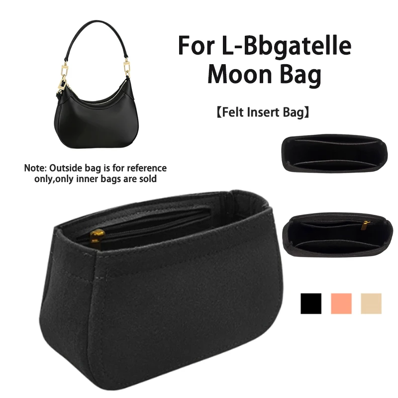 EverToner Felt Inner Liner for L-Bbgatelle Moon Bag Structured Shaping Support Sagging Organize Essentials Fitting Accessory