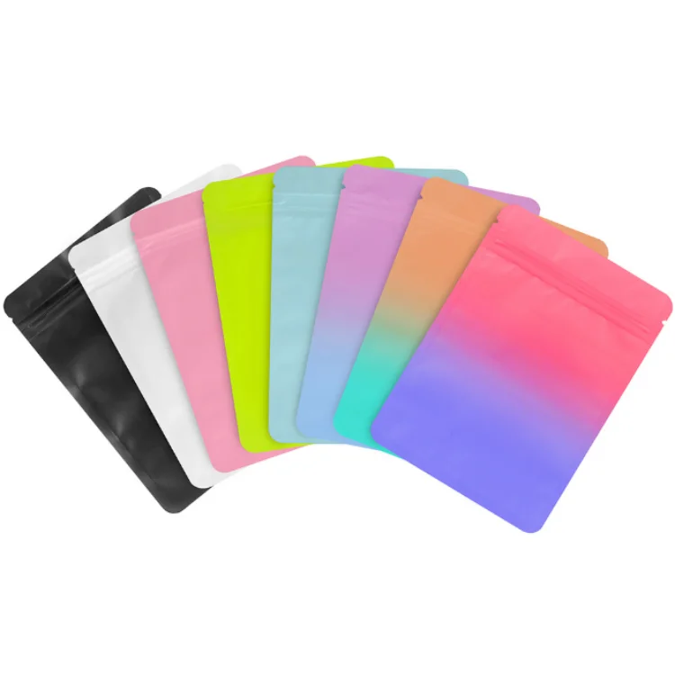 200PCS Flat Aluminum Foil Ziplock Packaging Bag DIY Matcha Snack Coffee Sugar Spice Jewelry Customize Logo Gift Storage Pouches