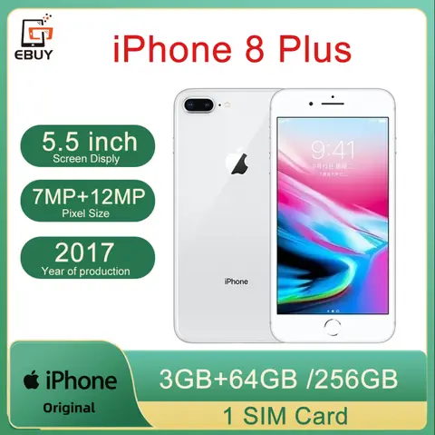 5.5" Unlocked Original Apple iPhone 8 Plus Smartphone 64/256GB 4G LTE 12.0MP Mobile Phone Hexa Core Touch ID Cellphone