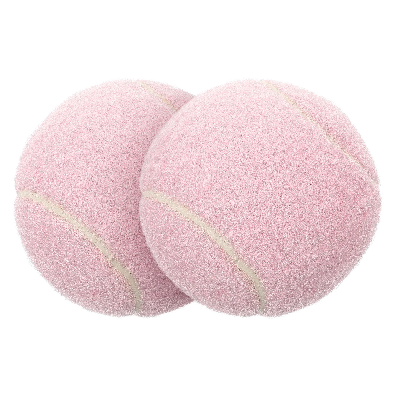 2 Pcs Badminton Tennis Toys for Player Beginner Training Small Playful Rubber Ball Pink Girl Playing