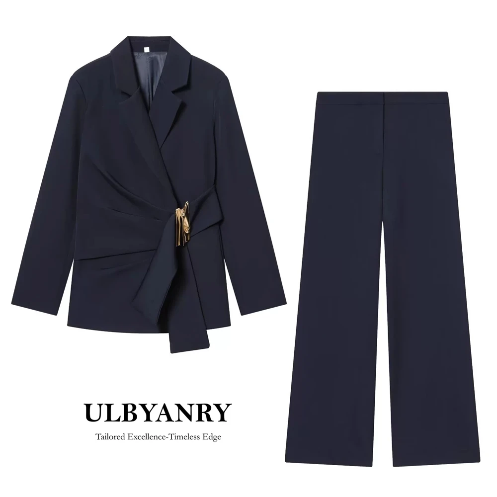 Many Colors Women's Loose Fit 2 Piece Suit Set, Jacket Pants Commute Tuxedo Fashion Modern Suit Blazer with Trousers
