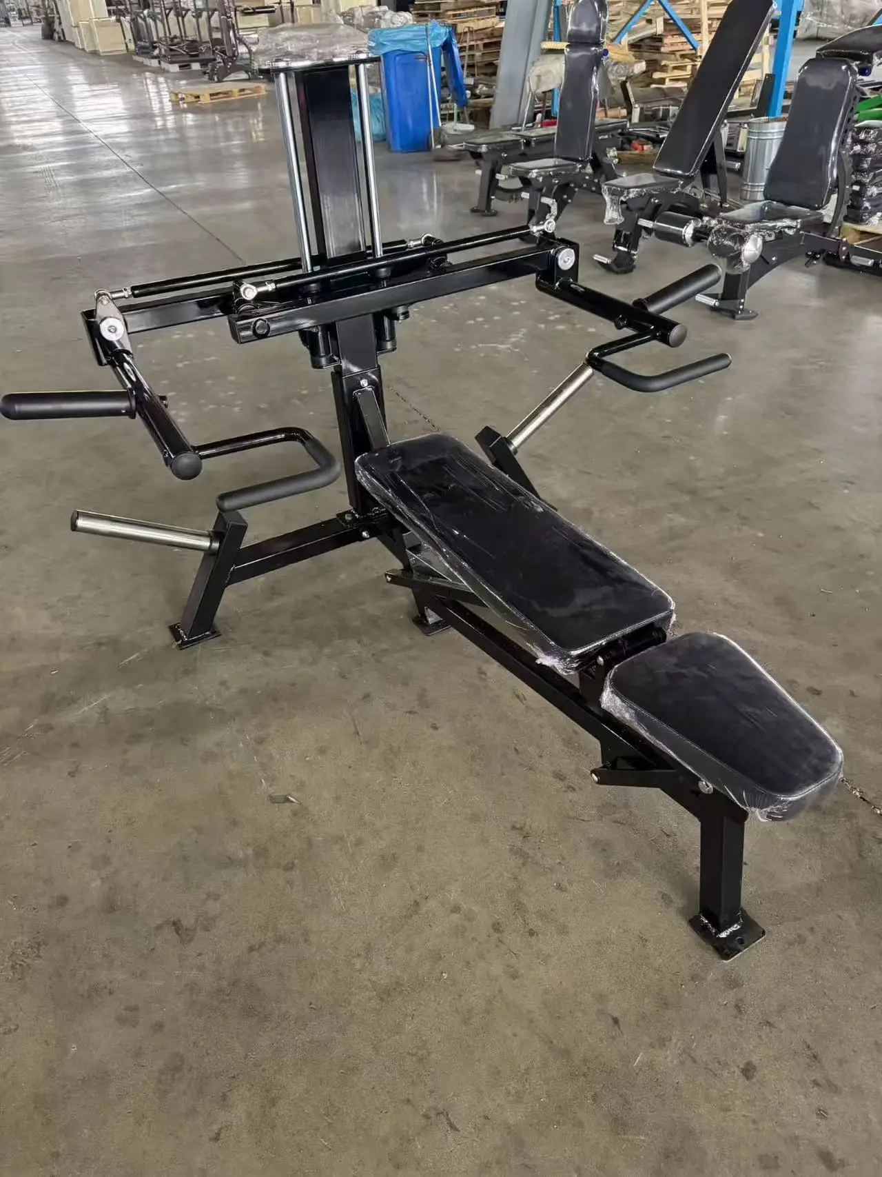 Durable Steel Three-in-One Bench Press Trainer Commercial Fitness Equipment Adjustable Features Safety Design Model