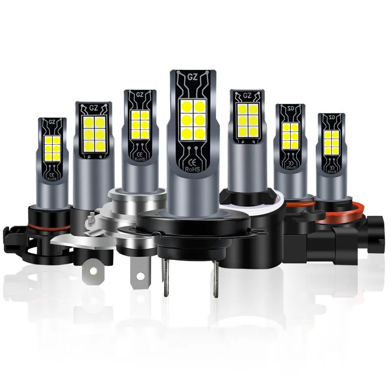 2Pcs 12V 24W LED Headlight Bulbs 3000K 6000K Fog Lamp H1 H3 H4 H7 H8 H11 9005 9006 880 881 Super Bright White Yellow