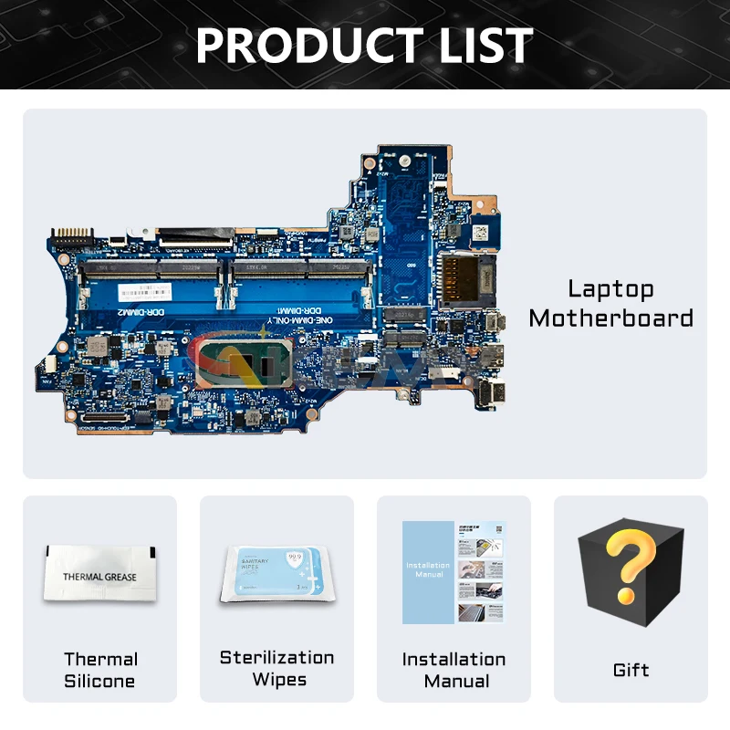 AKEMY 6050A3156701 Notebook Mainboard For HP X360 14-DW L96511-601 L96510-601 Laptop Motherboard CPU i3 i5 i7 10th Gen