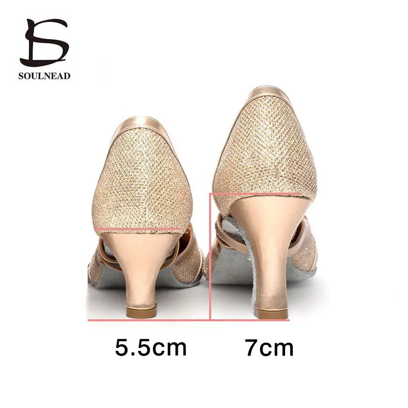 Latin Dance Shoes Women Salsa Dance Shoes Closed Toe High Heeled Ladies Ballroom Tango Dancing Sneakers Female Shoes Sandals