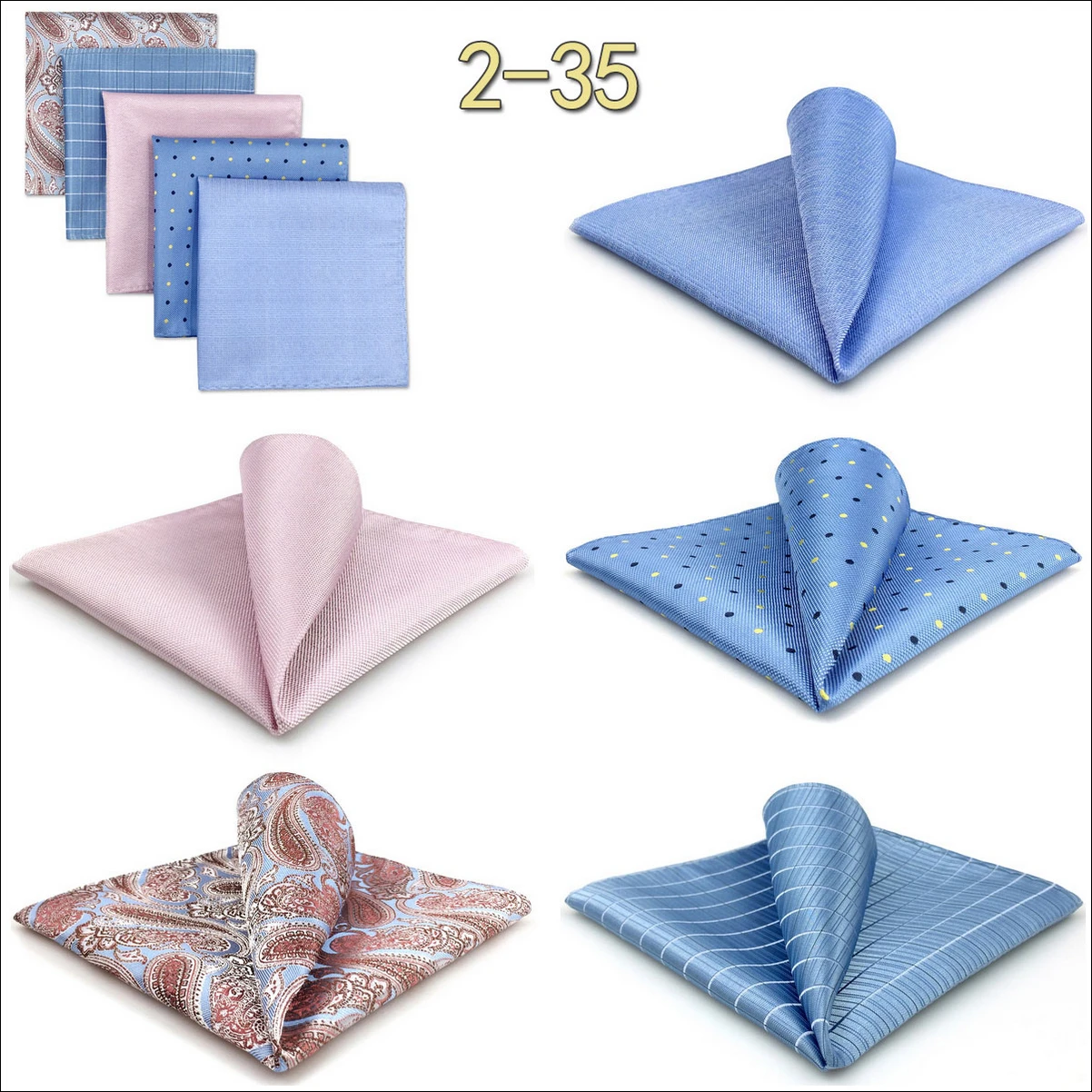 5 Pack Mens Suit Pocket Square Handkerchief Set Various Hanky Lot Classic Gentlemen Wedding Gift Accessories Large Dropshipping