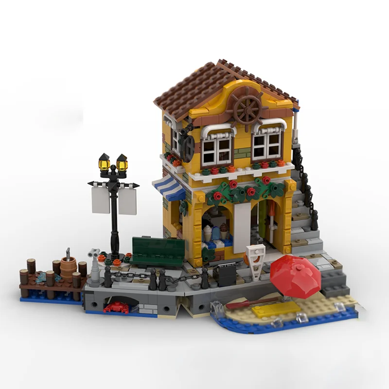 وحدات بناء المدينة نموذج Moc قوالب بناء وحدات الدهون كراب ريستو التكنولوجيا كتل عيد الميلاد لتقوم بها بنفسك لعبة هدايا البناء