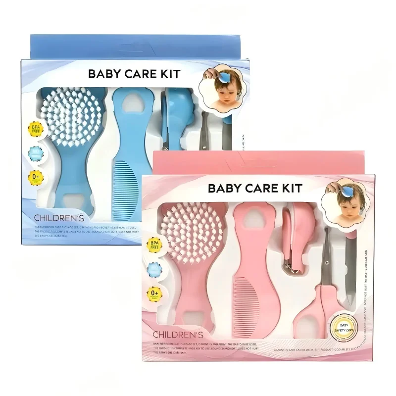 

Набор для ухода за младенцами, 5 предметов: набор для ухода за ногтями и волосами с щеткой и машинкой для стрижки для новорожденных, необходимые средства для купания и ухода