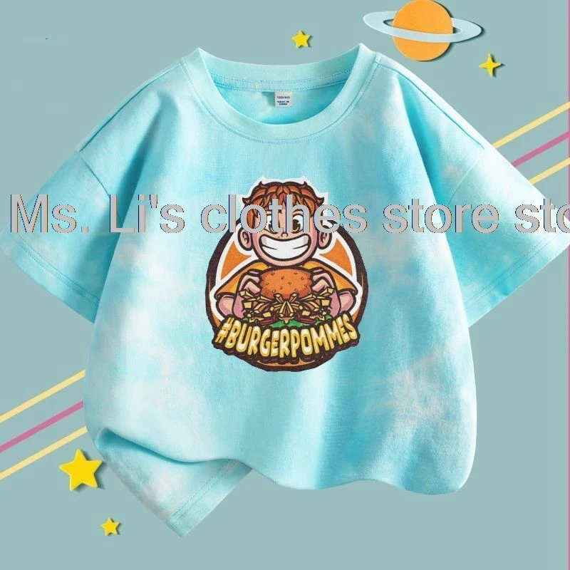 

Burgerpommes Short sleeved Icrimax Paulberger T shirt cotton Tops Kids Anime Boys/girls cotton Tees Fashion Tops Casual Clothing