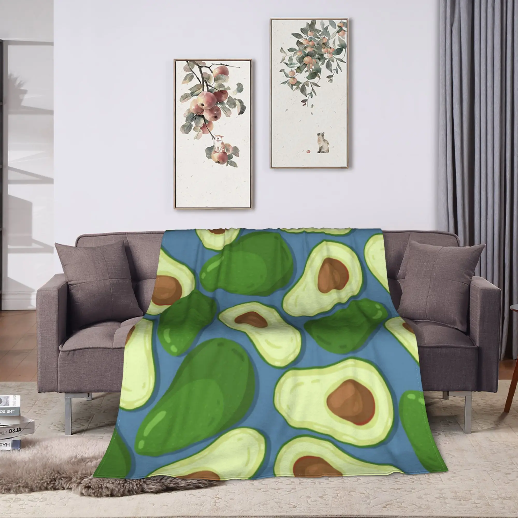 Cute Fruit Vegetable Flannel Blankets Winter  Super Warm Bedding Throws for Boy Girl Outdoor Funny Bedspread Sofa Bed Cover