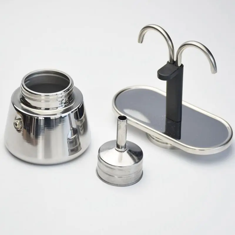 Mini Home Double Cup Stainless Steel 304 Mocha Pot Italian style Coffee Maker Convenient Coffee Machine Outdoor Camping
