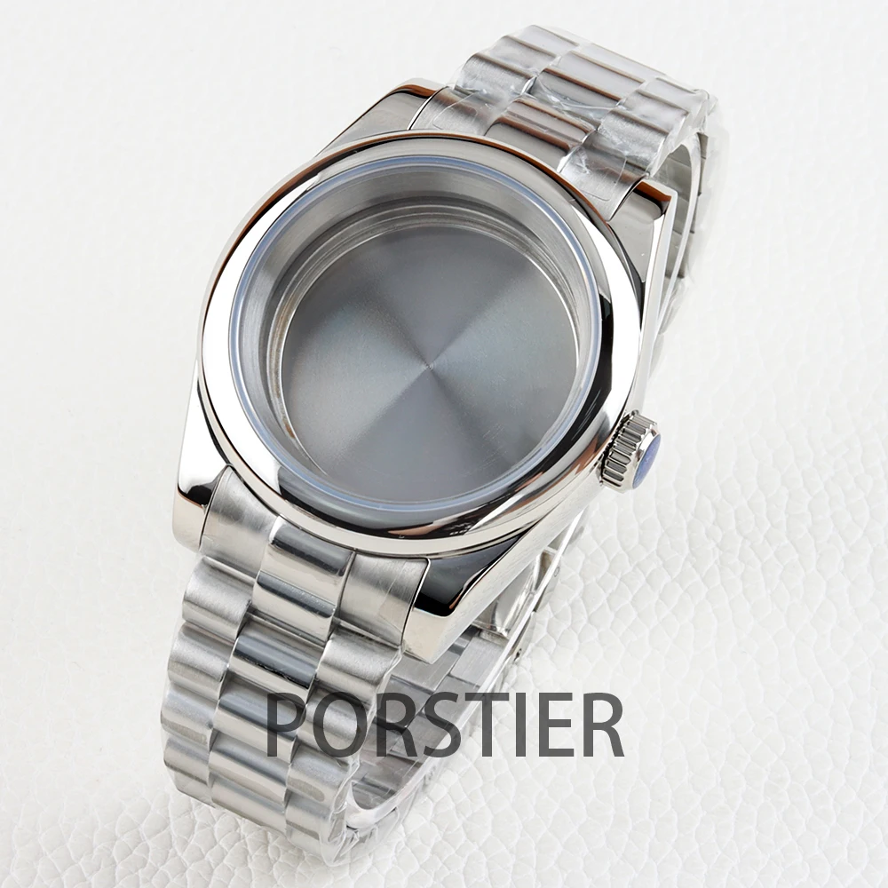 

36mm/39mm NH5 Round Edge Case Sapphire Glass Stainless Steel Presidential Bracelet for Datejust NH35 NH36 Automatic Movement