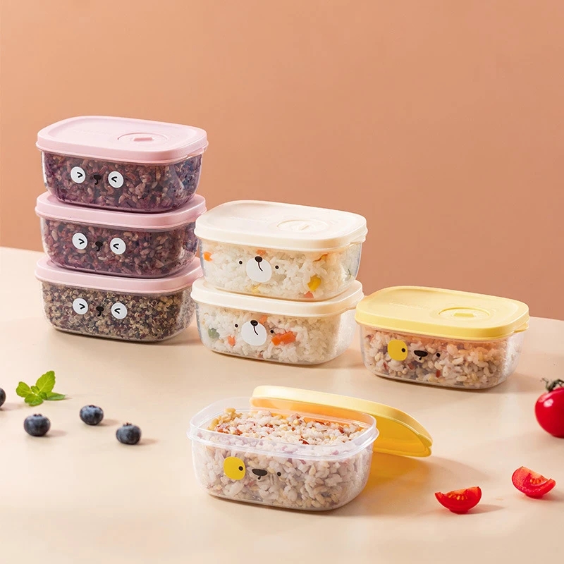 Scatola di immagazzinaggio del frigorifero conservazione della freschezza cereali grossolani per uso alimentare riso integrale Sub-imballaggio forno a microonde scatola speciale per il pranzo