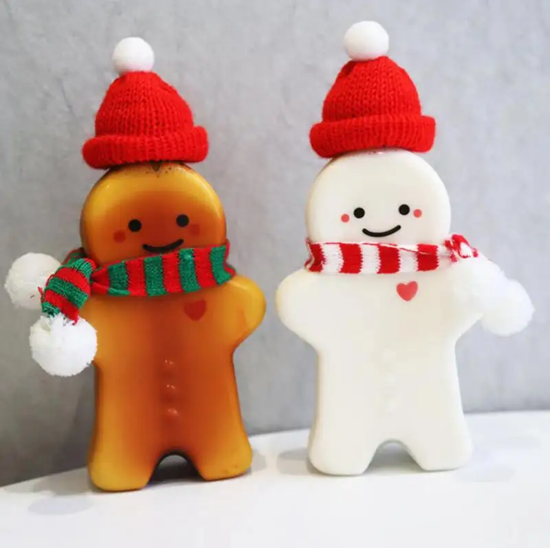 10PCS Christmas Bottles Gingerbread Man Drinking Cup Shaker for Milk Juice Bottles Xmas Candy Cookie Jars Gifts Wrapping Bottles