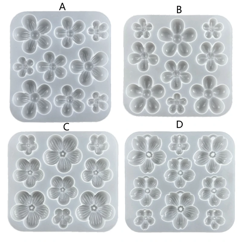 Molde silicone 3d flor cerejeira, flores cerejeira, resina epóxi, molde fundição silicone, molde fondant,