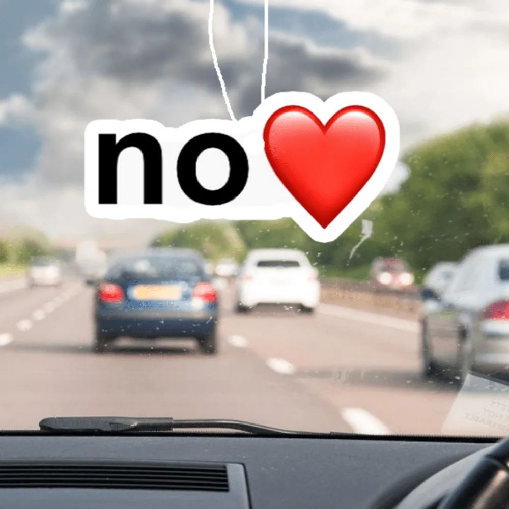 

Minimalist "No" Car Scent Hanger - Heart Symbol Design, Mirror Vent Hanging, Lasting Fragrance